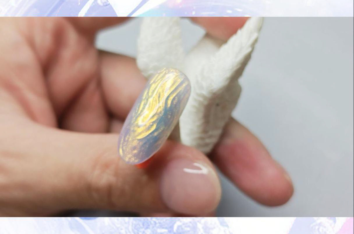 立体极光蹭粉美甲教程
